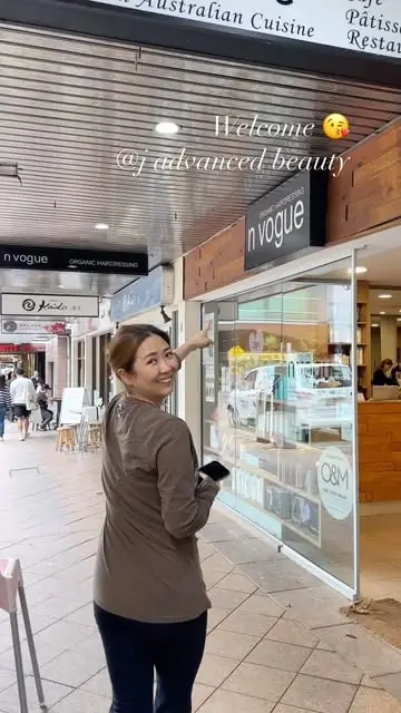 Jenny outside J Advanced Beauty on Victoria Ave, Chatswood